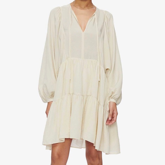 Anine Bing Madison dress in cream and black stripe, XXS - Picture 2 of 8